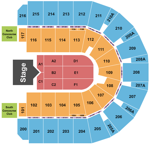 Vibrant Arena Rascal Flatts Seating Chart